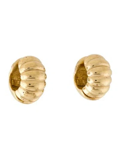 Pre-owned Erwin Pearl Reversible Huggie Clip-on Earrings In Multi