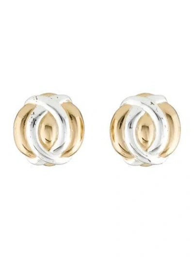 Pre-owned Erwin Pearl Two-tone Clip-on Earrings In Multi
