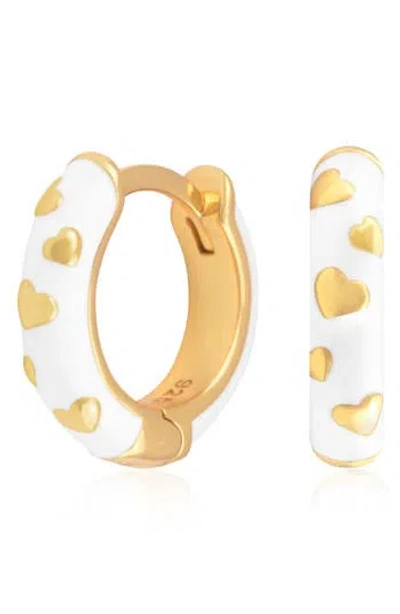 Es Jewelry Enamel Huggie Hoop Earrings In Gold