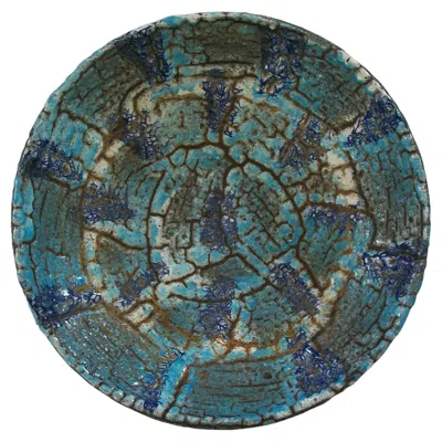 Pre-owned Es Keramik - Mid Century Lava Glazed Ceramic Shallow Bowl - Germany - C. 1960's In Red