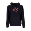 És Men's Script Fleece Hoodie Black In Black