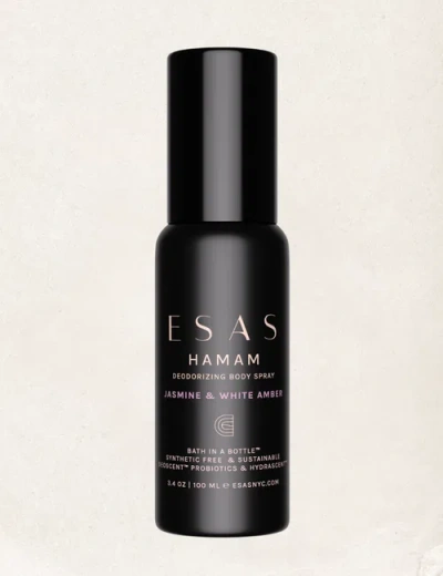 Esas Nyc Jasmine & White Amber Hamam Organic Deo Body Spray In Black