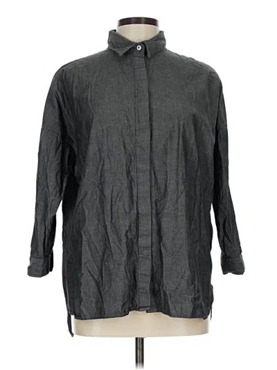Pre-owned Esby 3/4 Sleeve Button Down Shirt In Gray