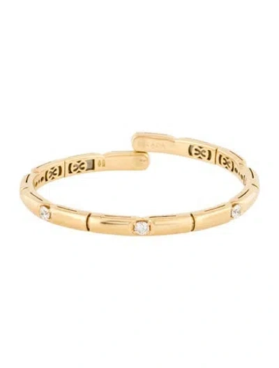 Pre-owned Escada 18k Diamond Bypass Cuff Bracelet, 6.25" In Multi