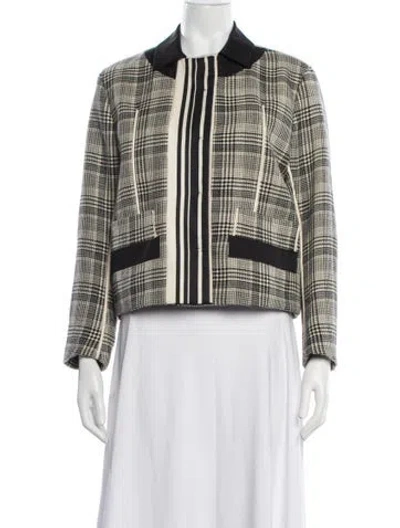 Pre-owned Escada 1980's Silk Jacket In Black/white