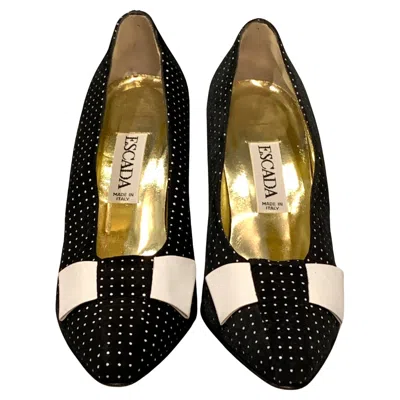 Pre-owned Escada 1980s  Bow Pumps Shoes In Black