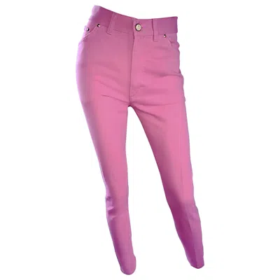 Pre-owned Escada 1990s  By Margaretha Ley Bubblegum Pink High Waisted Skinny Vintage Jeans