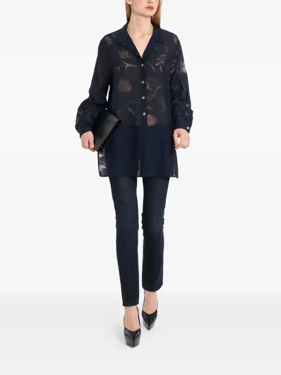 Pre-owned Escada 1990s Floral-jacquard Shirt