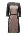 Escada 3/4 Sleeve Dress In Black Polyester In Multi