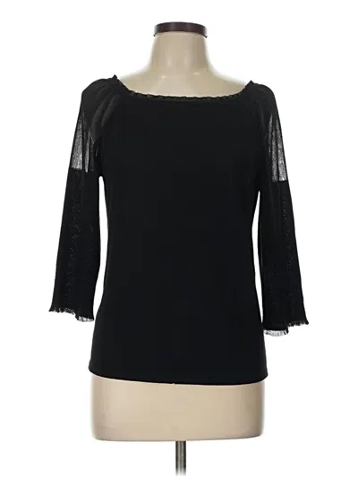 Pre-owned Escada 3/4 Sleeve Top Black Boatneck Tops
