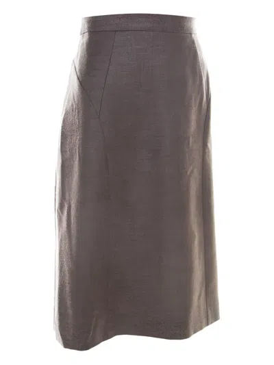 Pre-owned Escada A-line Wool Skirt In Brown