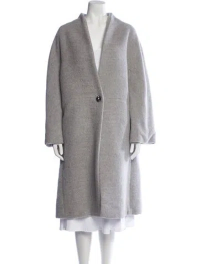 Pre-owned Escada Alpaca Coat W/ Tags In Gray