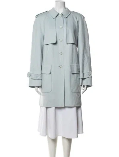 Pre-owned Escada Angora Coat In Blue