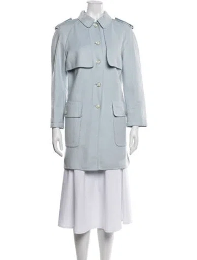 Pre-owned Escada Angora Coat In Blue