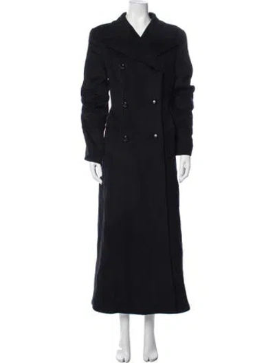 Pre-owned Escada Angora Coat In Blue