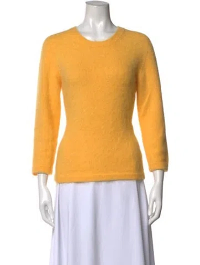 Pre-owned Escada Angora Crew Neck Sweater In Yellow