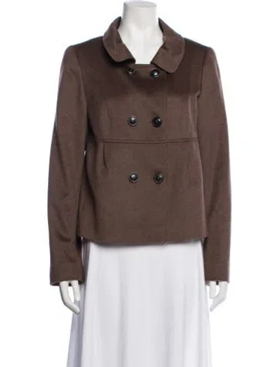 Pre-owned Escada Angora Jacket In Brown
