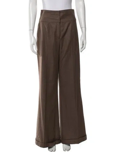 Pre-owned Escada Angora Wide Leg Pants In Brown