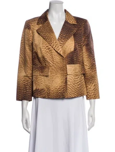 Pre-owned Escada Animal Print Blazer In Brown