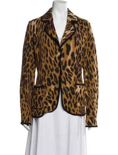 Pre-owned Escada Animal Print Blazer In Multi