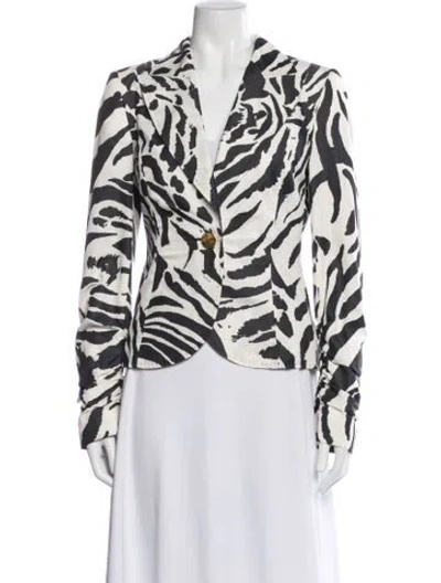 Pre-owned Escada Animal Print Blazer In Multi