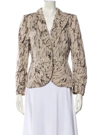 Pre-owned Escada Animal Print Blazer In Neutral