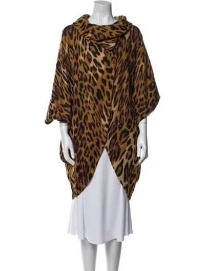 Pre-owned Escada Animal Print Coat W/ Tags In Brown