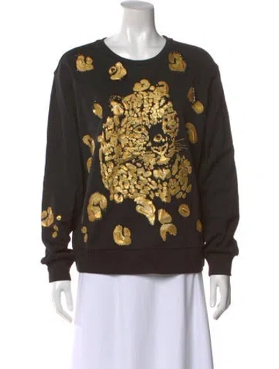 Pre-owned Escada Animal Print Crew Neck Sweatshirt In Multi