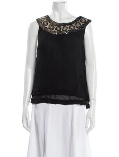 Pre-owned Escada Animal Print Crew Neck Top In Multi