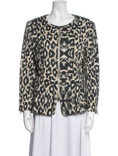 Pre-owned Escada Animal Print Jacket In Multicolor