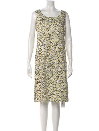 Pre-owned Escada Animal Print Knee-length Dress In Yellow