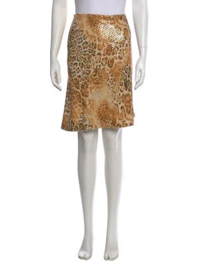 Pre-owned Escada Animal Print Knee-length Skirt In Neutral