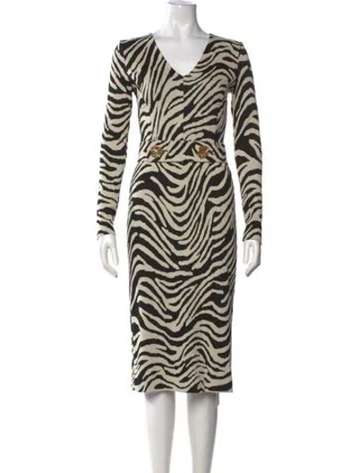 Pre-owned Escada Animal Print Midi Length Dress In Neutrals