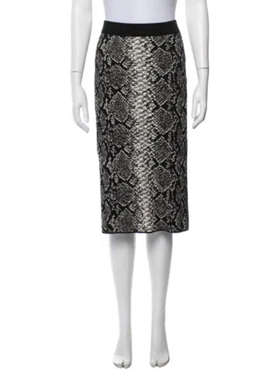 Pre-owned Escada Animal Print Midi Length Skirt In Multi