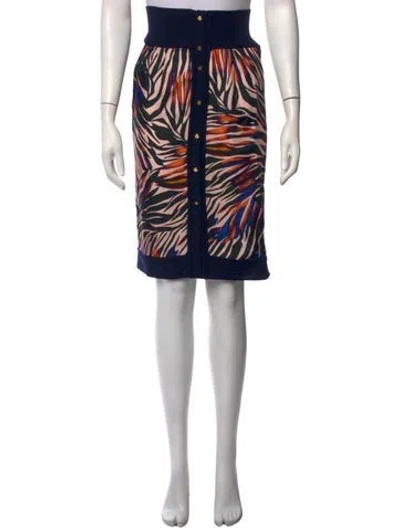 Pre-owned Escada Animal Print Midi Length Skirt In Multicolor