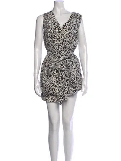 Pre-owned Escada Animal Print Mini Dress In Black