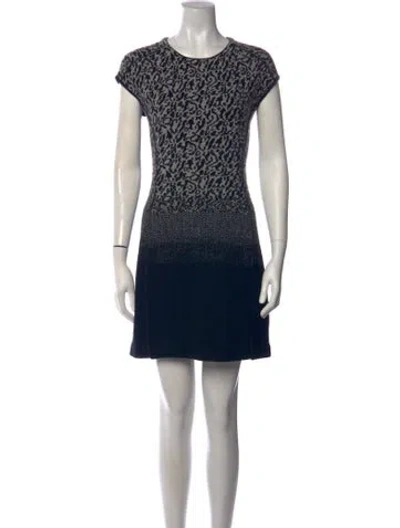 Pre-owned Escada Animal Print Mini Dress In Black