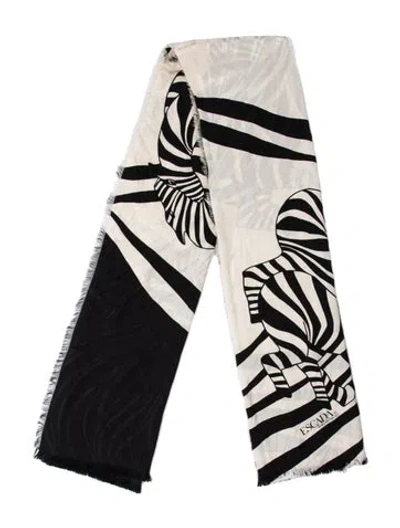 Pre-owned Escada Animal Print Scarf In Black