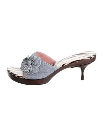 Pre-owned Escada Animal Print Slides In Multicolor
