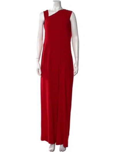 Pre-owned Escada Asymmetrical Jumpsuit In Red