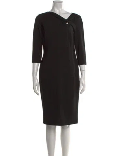 Pre-owned Escada Asymmetrical Knee-length Dress In Black