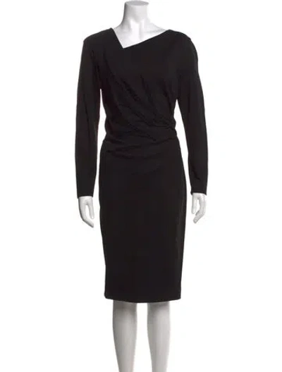 Pre-owned Escada Asymmetrical Knee-length Dress In Black