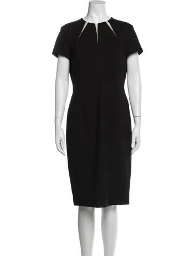 Pre-owned Escada Asymmetrical Knee-length Dress In Black