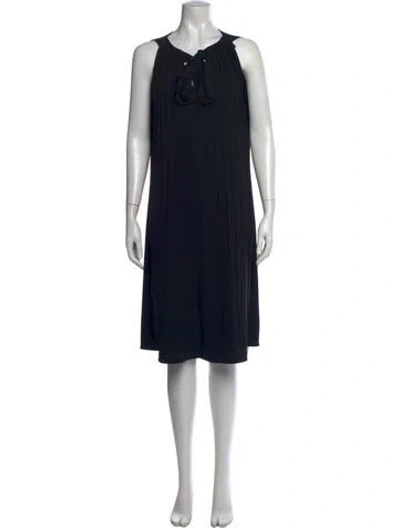 Pre-owned Escada Asymmetrical Knee-length Dress In Black