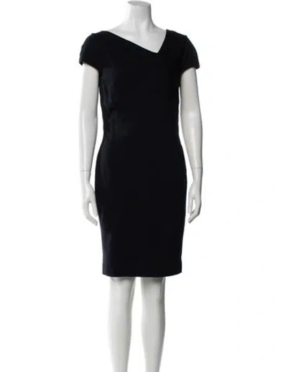Pre-owned Escada Asymmetrical Knee-length Dress In Blue