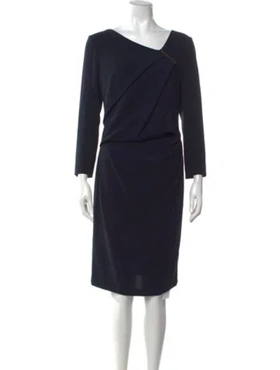 Pre-owned Escada Asymmetrical Knee-length Dress In Blue