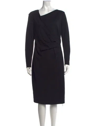 Pre-owned Escada Asymmetrical Knee-length Dress In Blue