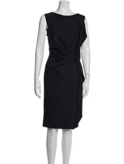 Pre-owned Escada Asymmetrical Knee-length Dress In Blue