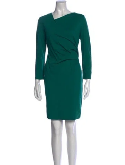 Pre-owned Escada Asymmetrical Knee-length Dress In Green