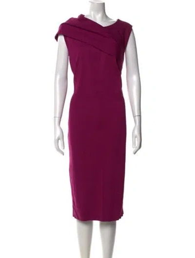 Pre-owned Escada Asymmetrical Knee-length Dress In Purple